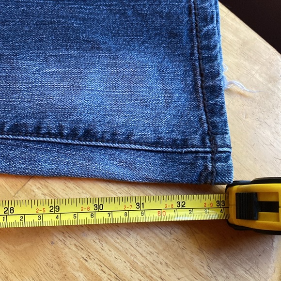 Wrangler Rock 47 Bootcut Jeans Womens 5/34 Blue Denim Cowgirl Chic Bling Distres - Picture 9 of 11